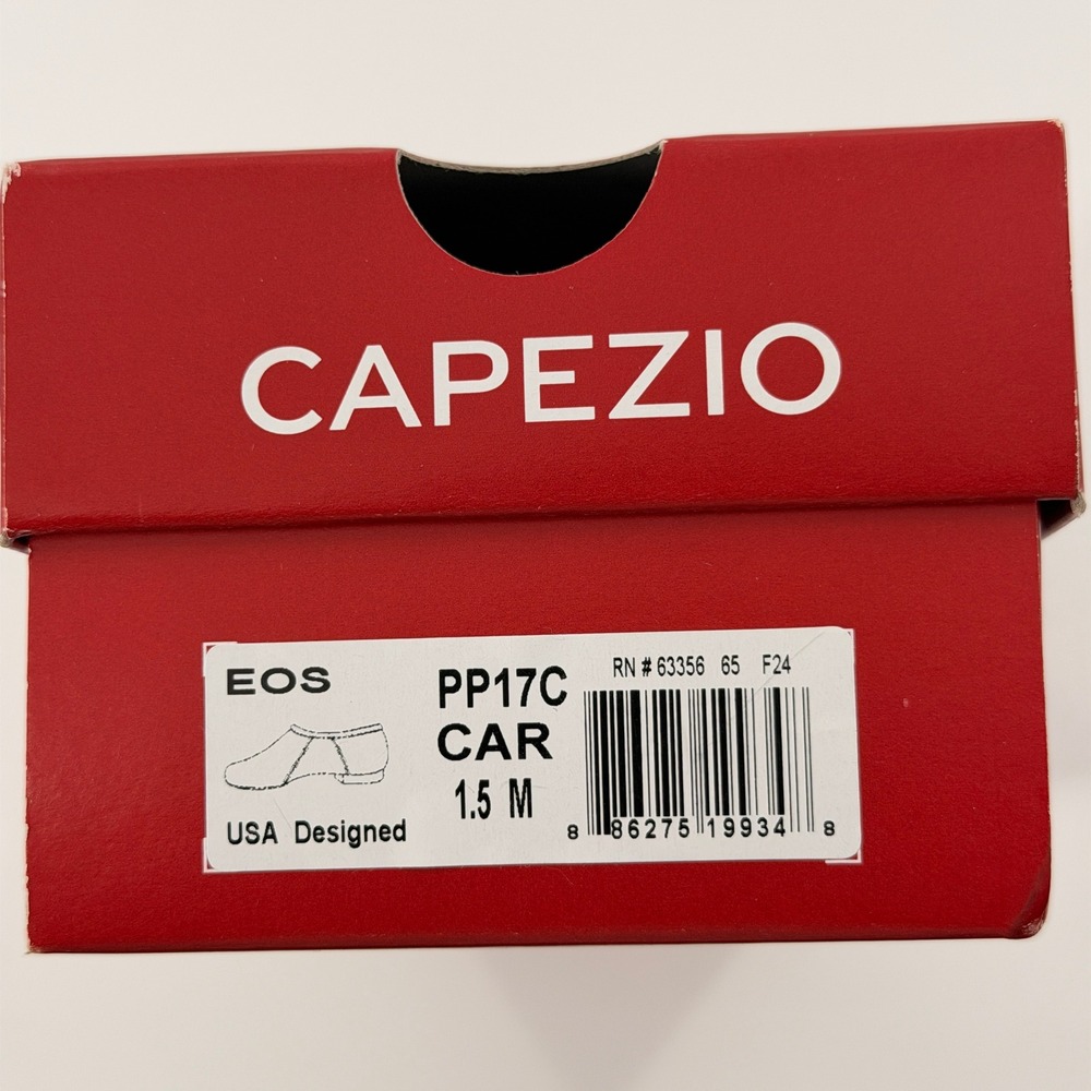 Capezio EOS PP17C Kids Canvas Jazz Shoes Caramel Tan Size 1.5 M Slip On Dance - Picture 8 of 9